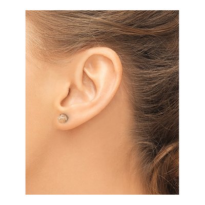 10K Rose Gold Diamond-Cut Ball Stud Earrings – view 4