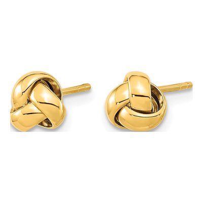 10K Yellow Gold Love Knot Stud Earrings – view 3
