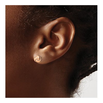 10K Rose Gold Love Knot Post Earrings, Pair – view 4