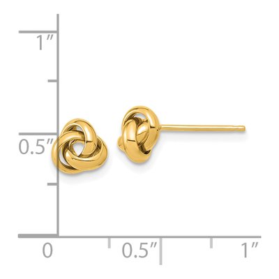 10K Yellow Gold Love Knot Button Stud Earrings – view 5