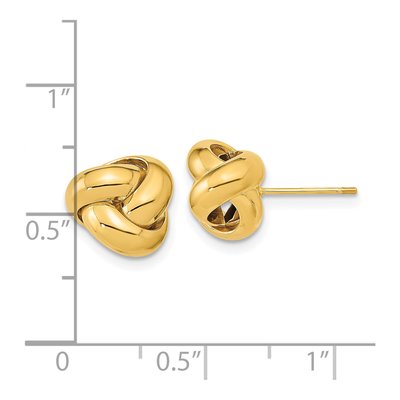 10K Yellow Gold Love Knot Button Stud Earrings – view 5