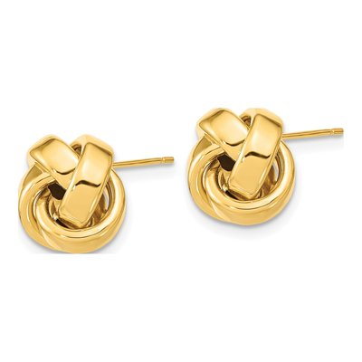 10K Yellow Gold Love Knot Button Stud Earrings – view 3