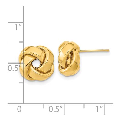 10K Yellow Gold Love Knot Button Stud Earrings – view 5