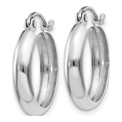 10K White Gold 14mm Hoop Earrings – view 3