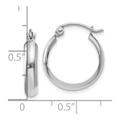 10K White Gold 14mm Hoop Earrings – view 5