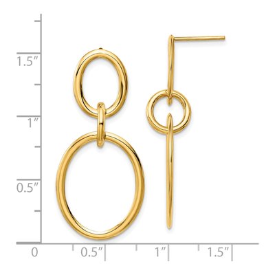 10K Yellow Gold Circles Dangle Earrings – view 5