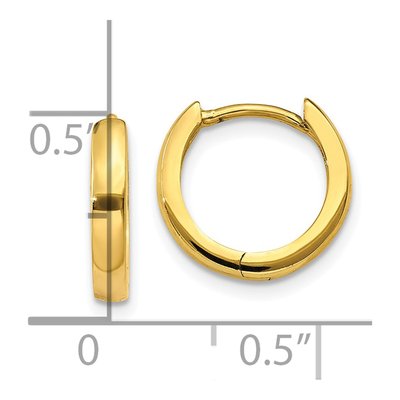 10K Yellow Gold 11mm Small Huggie Hoop Earrings – view 4
