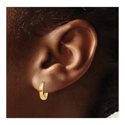 10K Yellow Gold 11mm Small Huggie Hoop Earrings – view 5