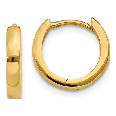 10K Yellow Gold 11mm Small Huggie Hoop Earrings