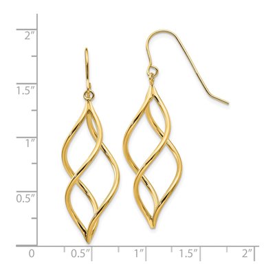 10K Yellow Gold Twisted Dangle Earrings – view 5