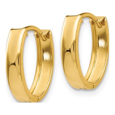 10K Yellow Gold Huggie Hoop Earrings – view 3