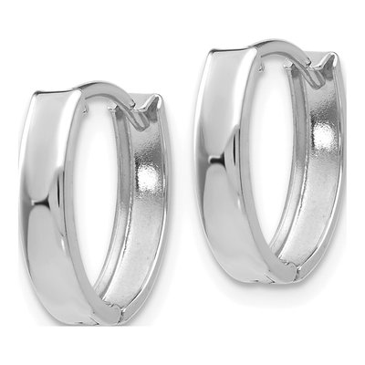 10K White Gold Huggie Hoop Earrings – view 3