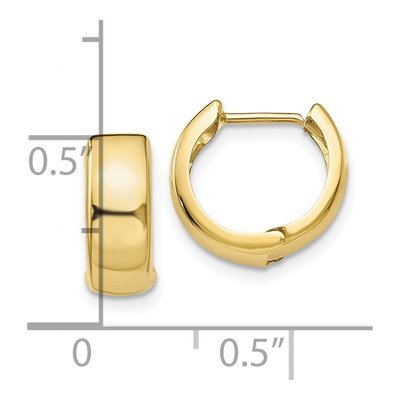 10K Yellow Gold 12mm Huggie Hoop Earrings – view 4