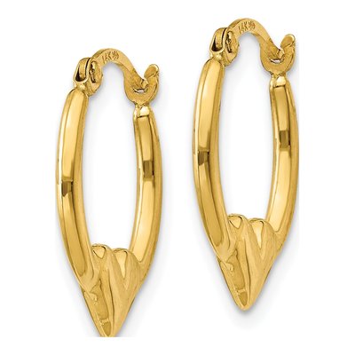 10K Yellow Gold Heart Hoop Earrings – view 3