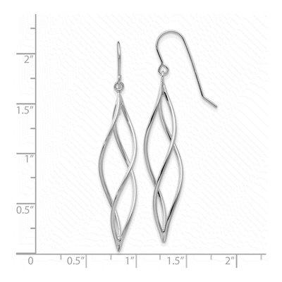 10K White Gold Twisted Dangle Earrings – view 4