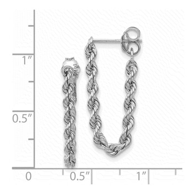 10K White Gold Rope Dangle Earrings – view 5