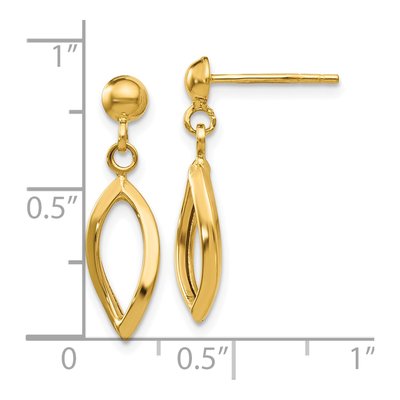 10K Yellow Gold Oval Dangle Earrings – view 4