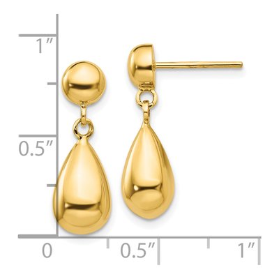 10K Yellow Gold Teardrop Dangle Earrings – view 5