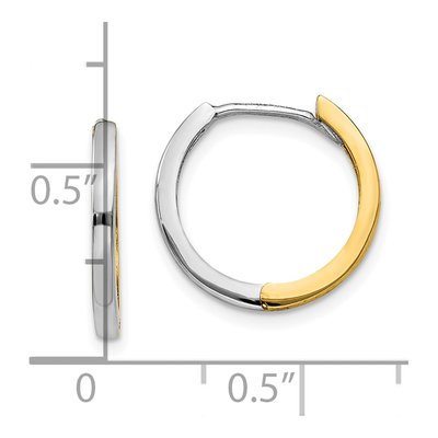 10K Two-Tone Gold 11mm Round Huggie Hoop Earrings – view 4