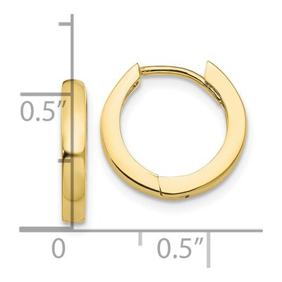 10K Yellow Gold 14mm Huggie Hoop Earrings – view 4