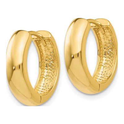 10K Yellow Gold 15mm Curved Huggie Hoop Earrings – view 3