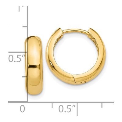 10K Yellow Gold 15mm Curved Huggie Hoop Earrings – view 4