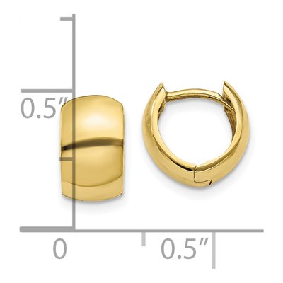 10K Yellow Gold 9.75mm Huggie Hoop Earrings – view 4