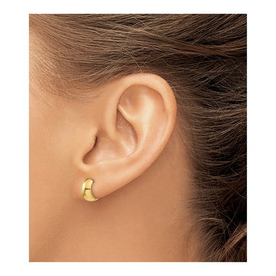 10K Yellow Gold 9.75mm Huggie Hoop Earrings – view 5