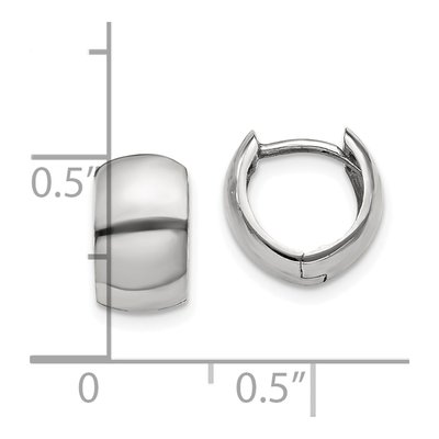 10K White Gold 9.75mm Huggie Hoop Earrings – view 4