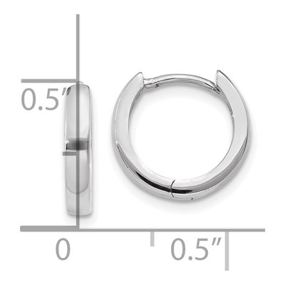 10K White Gold 11mm Small Huggie Hoop Earrings – view 3