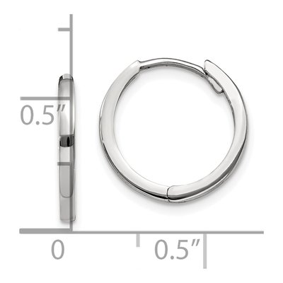 10K White Gold 11mm Huggie Hoop Earrings – view 5