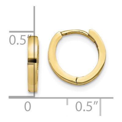 10K Yellow Gold 8mm Huggie Hoop Earrings – view 4