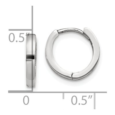 10K White Gold 8mm Huggie Hoop Earrings – view 4