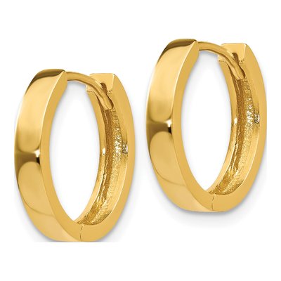 10K Yellow Gold 15mm Huggie Hoop Earrings – view 3
