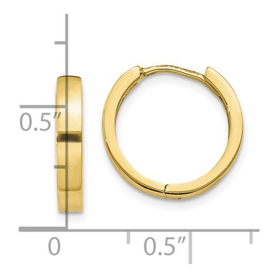 10K Yellow Gold 15mm Huggie Hoop Earrings – view 4