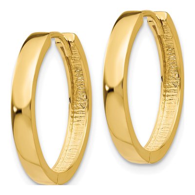 10K Yellow Gold 18mm Huggie Hoop Earrings – view 3