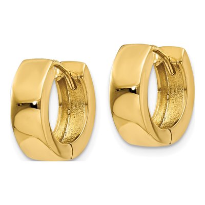 10K Yellow Gold 9mm Huggie Hoop Earrings – view 3
