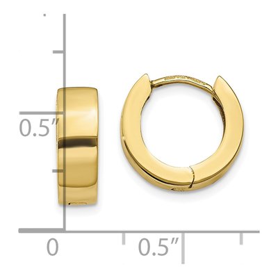 10K Yellow Gold 9mm Huggie Hoop Earrings – view 4