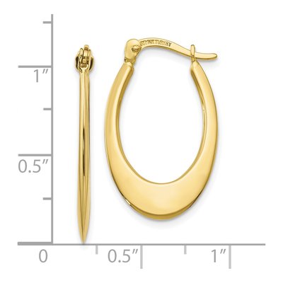 10K Yellow Gold Polished Hoop Earrings – view 4