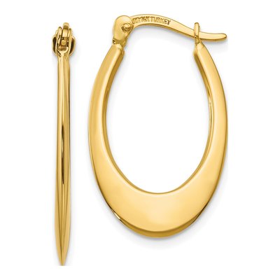 10K Yellow Gold 11mm Hoop Earrings