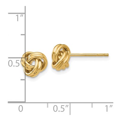 10K Yellow Gold Love Knot Button Stud Earrings – view 5