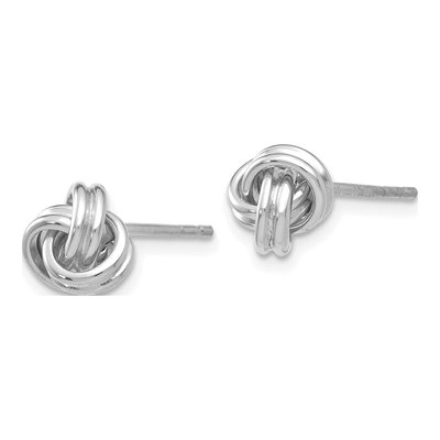 10K White Gold Love Knot Stud Earrings – view 3