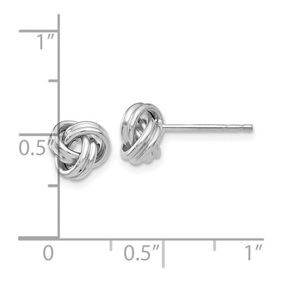 10K White Gold Love Knot Stud Earrings – view 5