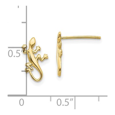 10K Yellow Gold Gecko Stud Earrings – view 4