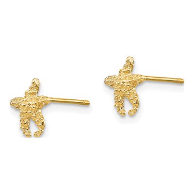 10K Yellow Gold Starfish Stud Earrings – view 3
