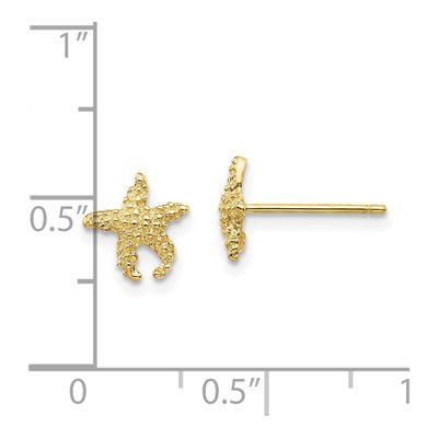 10K Yellow Gold Starfish Stud Earrings – view 4