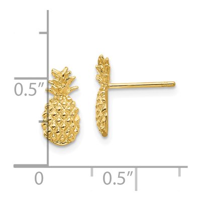 10K Yellow Gold Pineapple Stud Earrings – view 4