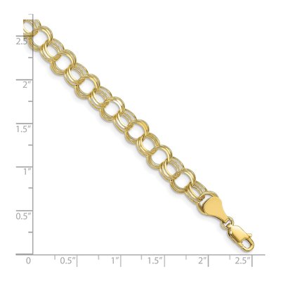 10K Yellow Gold Diamond-Cut Charm Bracelet – view 3