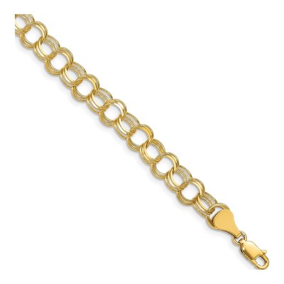 10K Yellow Gold Diamond-Cut Charm Bracelet