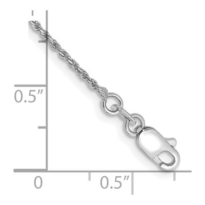 10K White Gold 1.15mm Diamond-Cut Rope Chain Bracelet – view 2